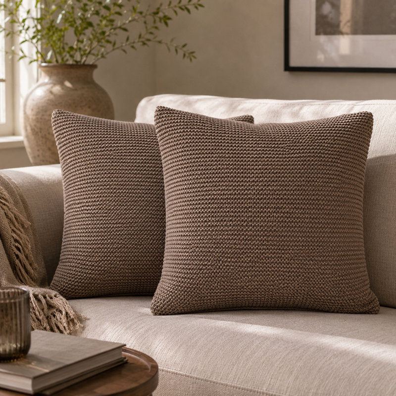 Krystle Square Cushion, Brown