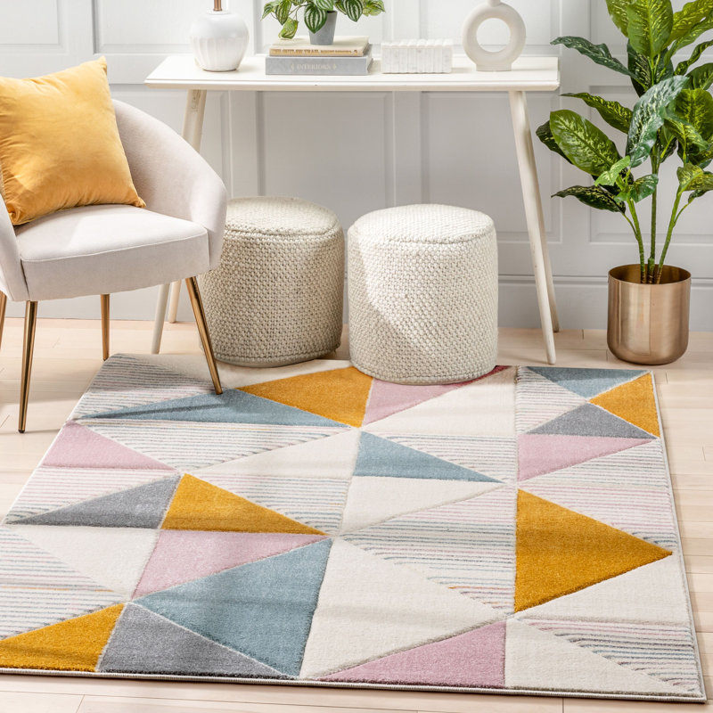 Astrid Geometric Synthetic Area Rug, Rectangle 120 x 160 cm