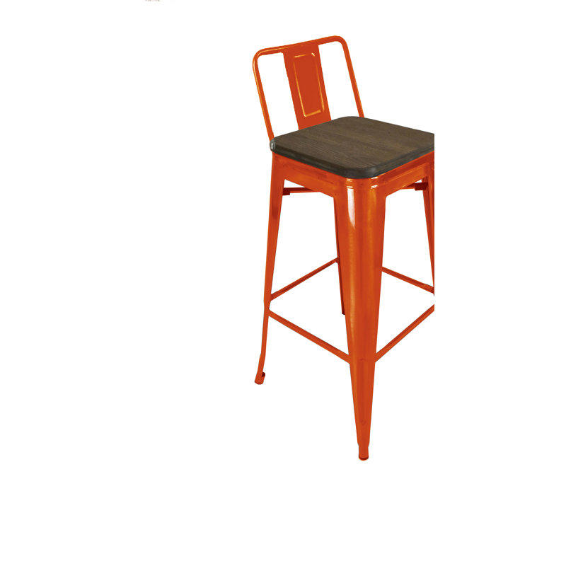 Gaikwad Counter Stool with Metal Frame, Orange, Counter Stool (26" Seat Height)
