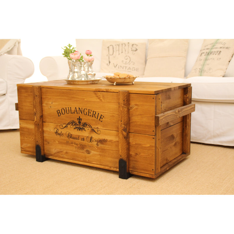 Jahiem Solid Wood Coffee Table, 45cm H x 85cm W x 46cm D, Light Brown