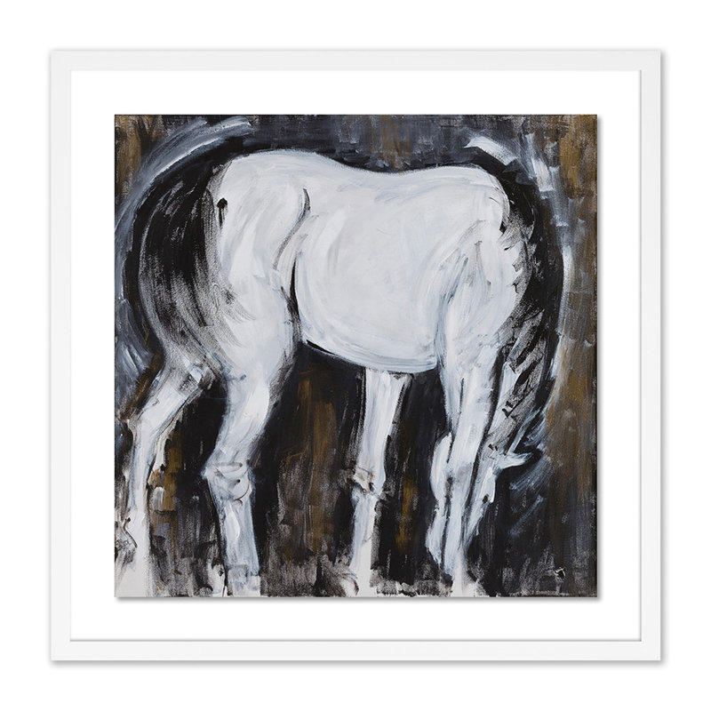 White Horse II Print by Donna Bernstein, 24" H x 24" W x 1.5" D, White