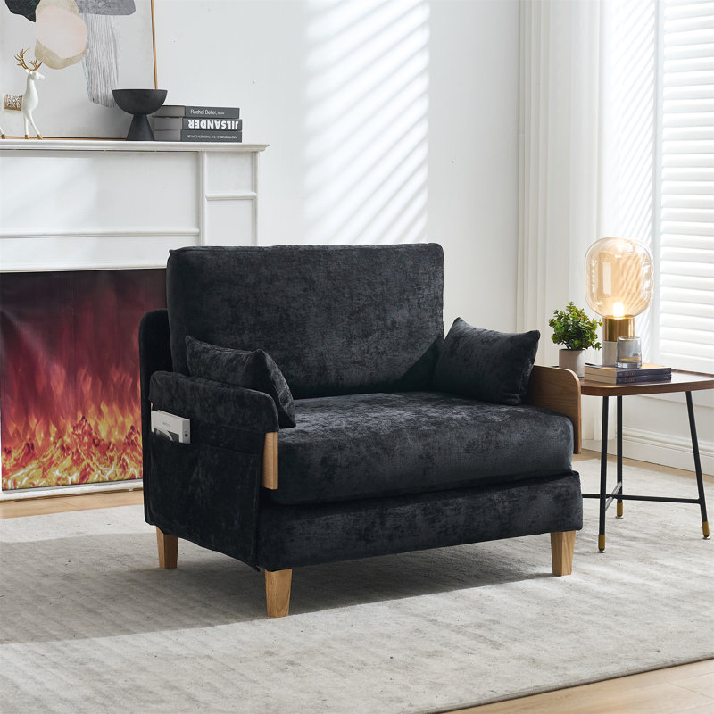Fauteuil inclinable pliable pour canapé-lit, Noir