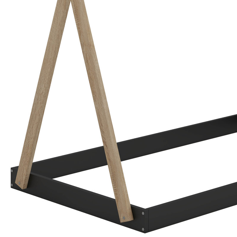 Lit de sol avec structure triangulaire Athlone, Naturel, Simple