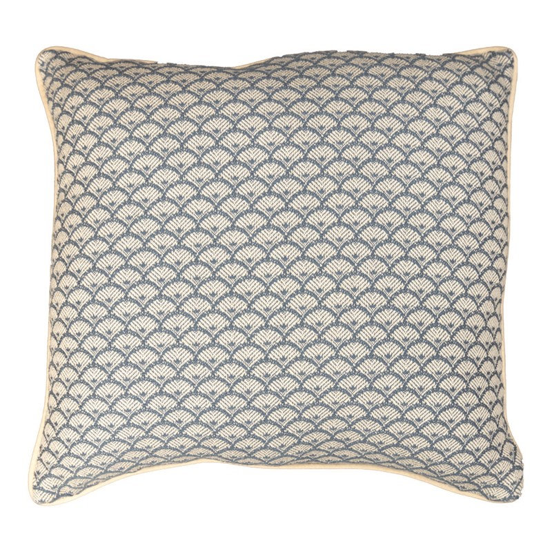 Coussin décoratif manuel festonné 21 po x 21 po Woodworkers & Weavers, Bleu