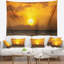 Tapisserie jaune coucher de soleil et eau brune en polyester avec accessoires suspendus inclus-28489712