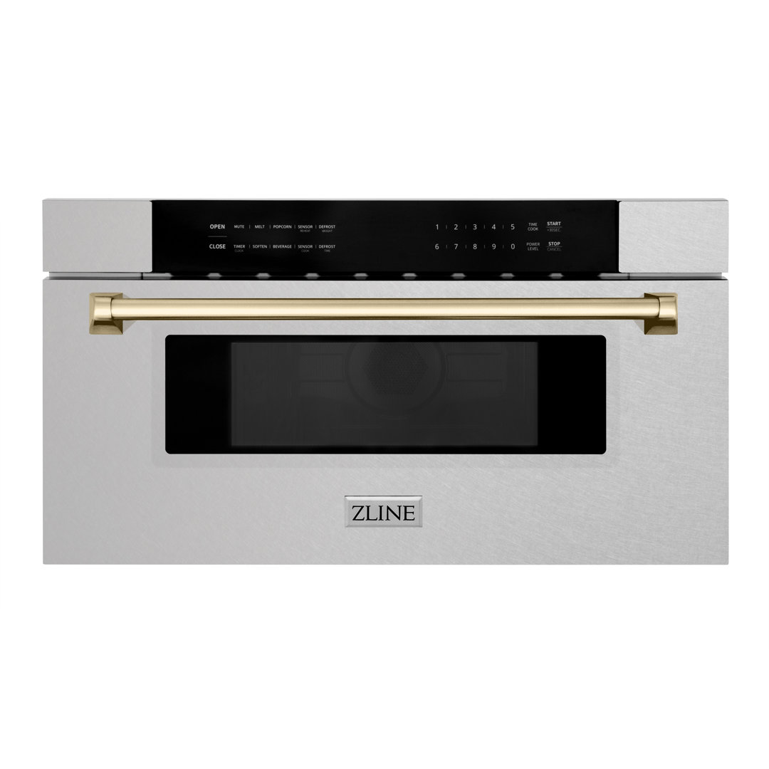 ZLINE Autograph Edition 30 in. Built-In Microwave Drawer in Satin Steel ZLINE Accent 