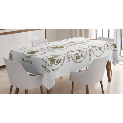 Classic Zodiac Chart Astrologicy Signs Stiylish Constellation Art Lllustration Tablecloth