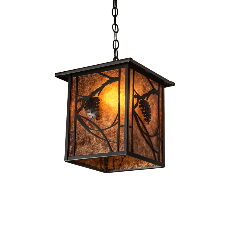 Luminaire suspendu carré / rectangulaire à 1 lumière Gurjeet, Fer forgé
