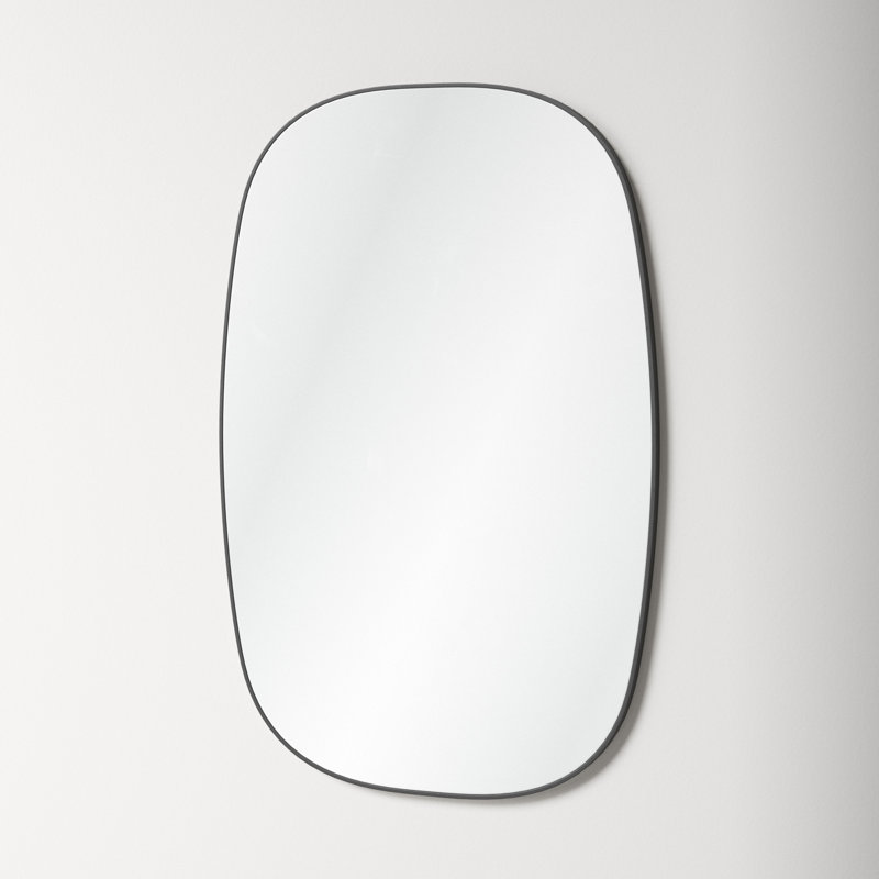 Matte Black Metal Framed Flat Wall Mirror