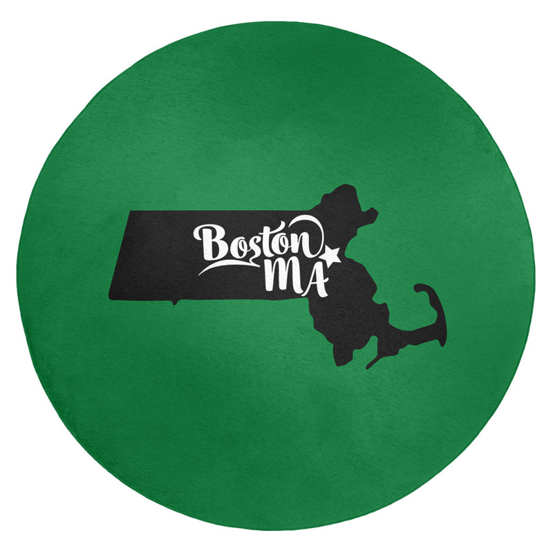 Tapis de la zone verte en polyester boston sports cochenilles, Rond 5 pi