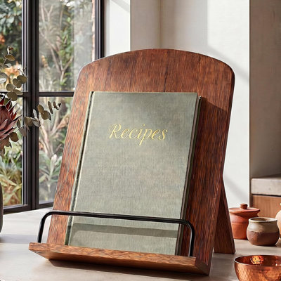 Rustic Cookbook Stand For Kitchen Counter Adjustable Recipe Book Holder Wood Tablet Stand Foldable Cookbook Holder Kitchen Decoration For Wedding Mother Grandma Women Gift