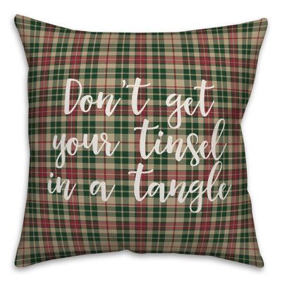  Coussin décoratif «Don't Get Your Tinsel in a Tangle in Tartan»