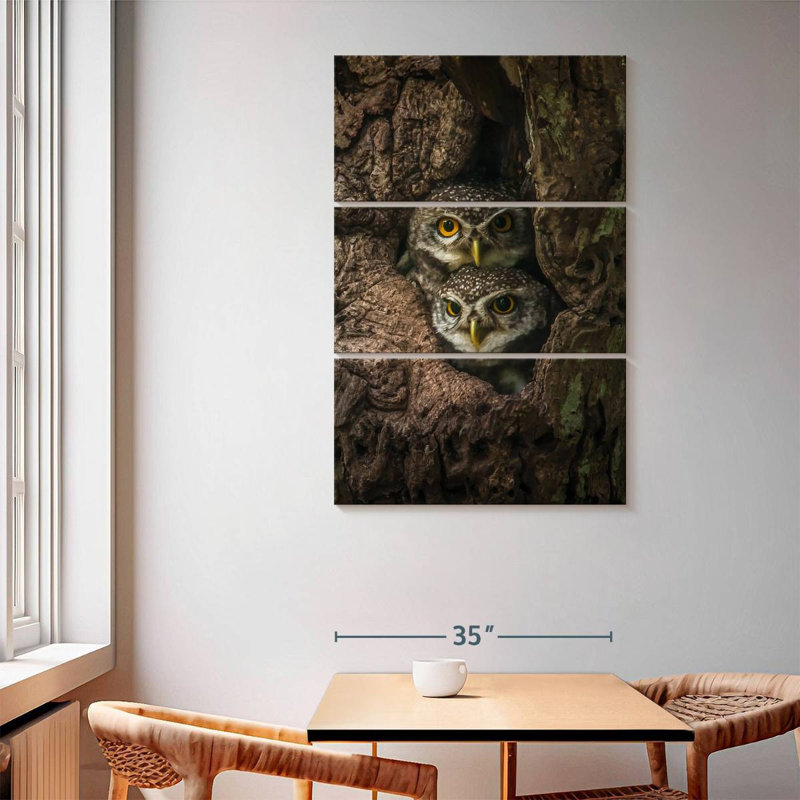 Brampt Owl Twins, 65" H x 42" W