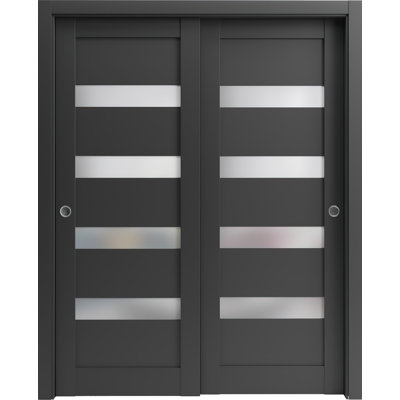 Portes noires en verre givré Quardo