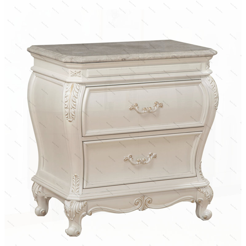 Antelope 30'' W Solid Wood Nightstand, Pearl White