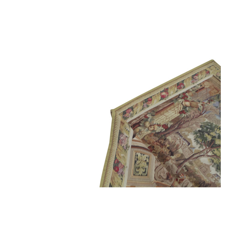 Tapis beige et brun noué à la main de haute qualité