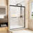 Double Sliding Shower Door 54" W X 72" H, Clear Tempered Glass With Shatter Film, Matte Black Aluminum Frame, Dual Stainless Steel Handles, Adjustable Width, Enhanced For Bathroom Frame 1/4" (6mm)-118928164