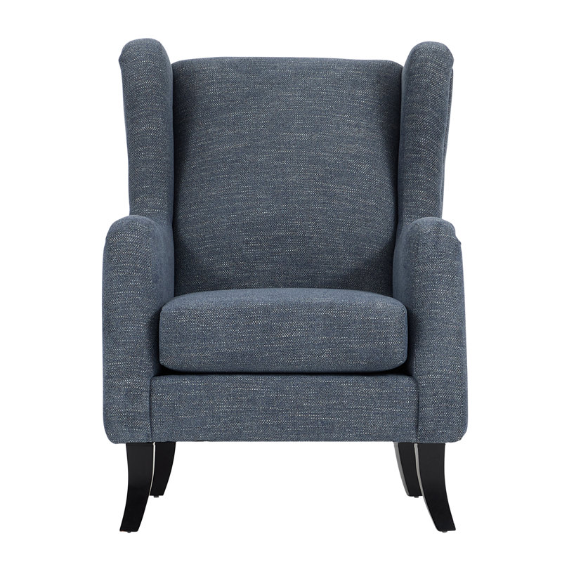 Fauteuil à oreilles en polyester 11400, Mélange de polyester bleu clair