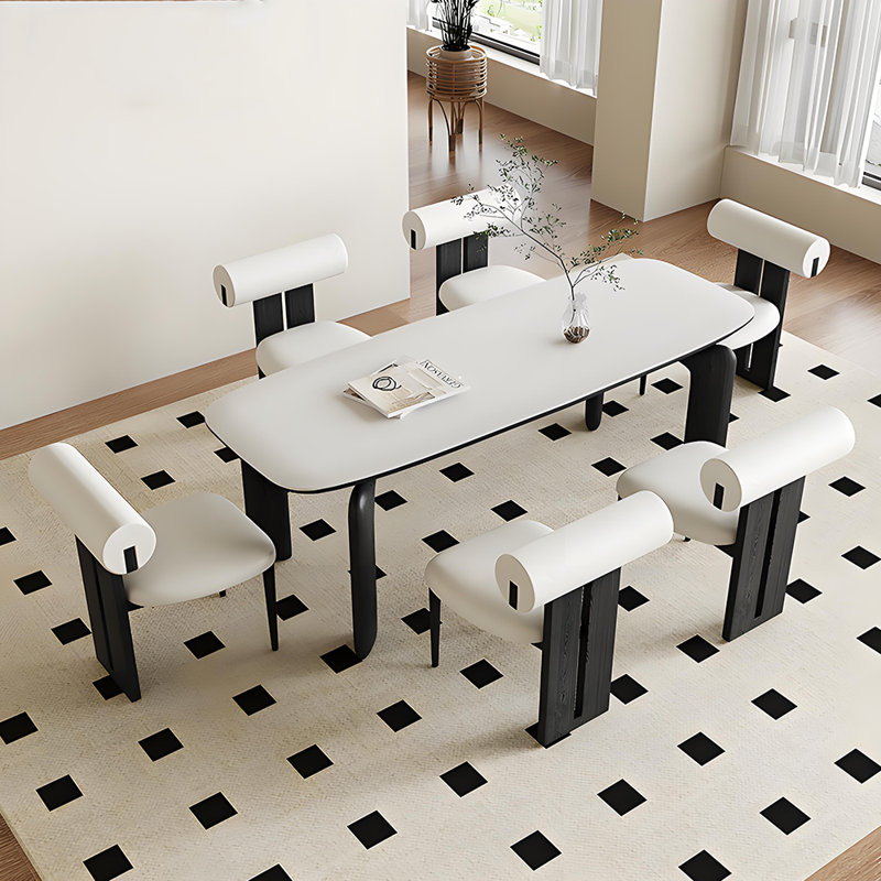 Ensemble de salle à manger en ardoise crème, H 29,5 po x L 55,1 po x l 31,5 po