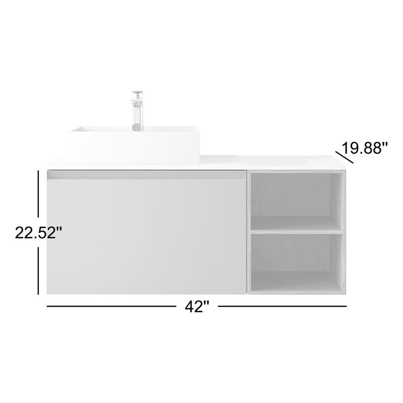 Manarola 42" W Single Wall-Mounted Vanity