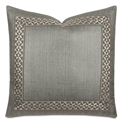 Salzar Metallic Border Decorative Pillow in Slate