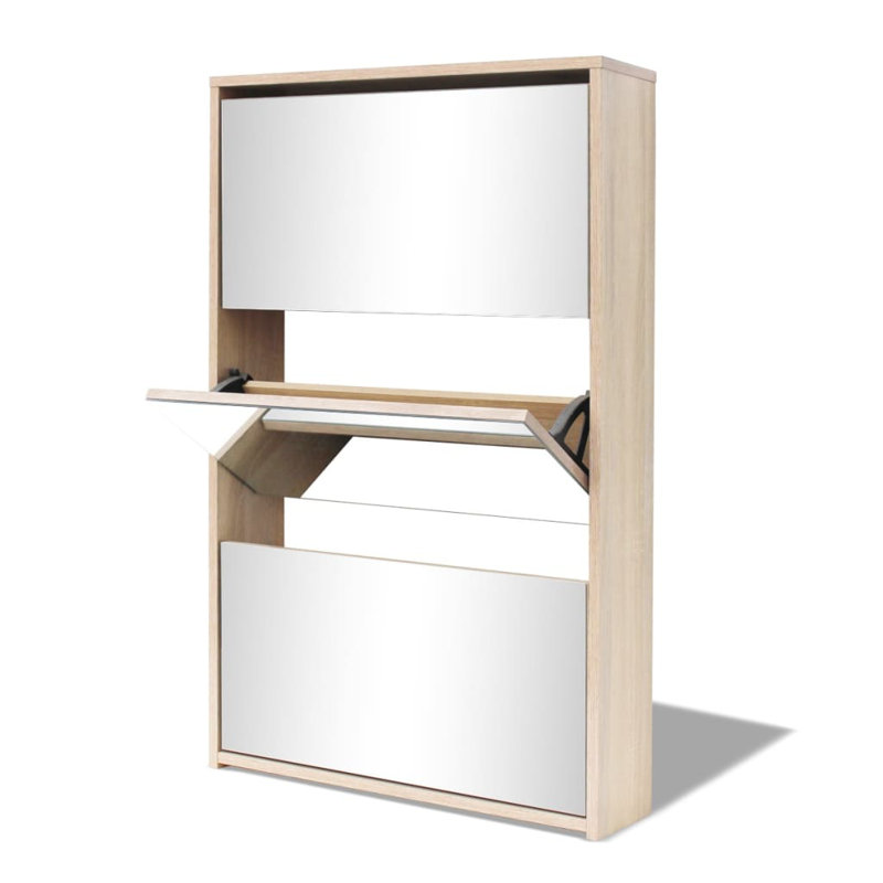 4 Pair Flip Down Shoe Storage, Oak