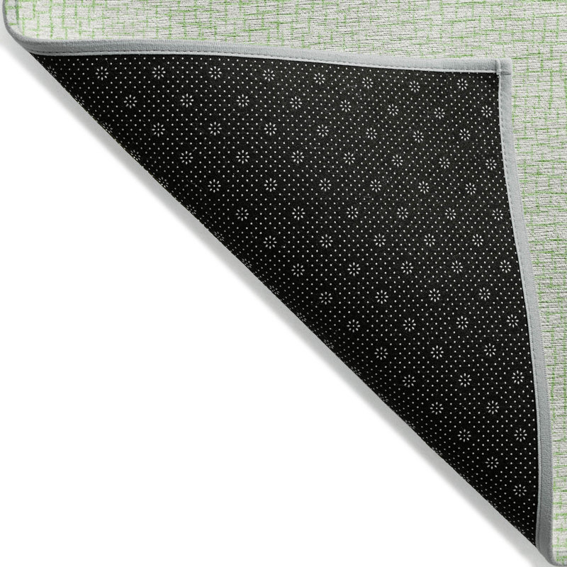 Mint Green Synthetic Round Washable Area Rug, 8' x 8'