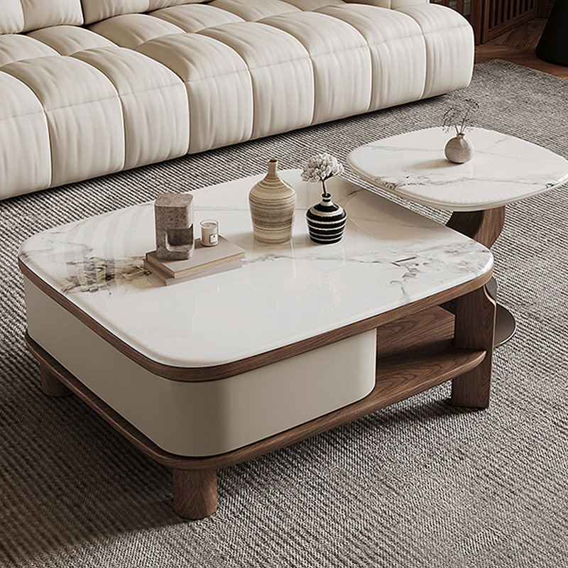 Medieval-style coffee table and side table set