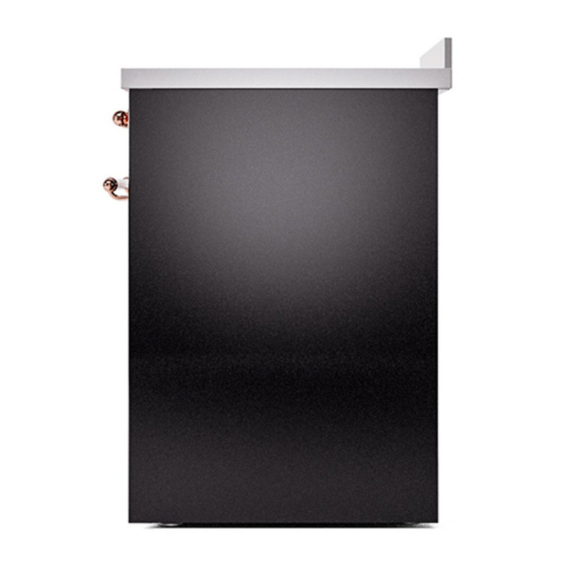 Cuisinière à induction 30 pouces avec 4 éléments à induction (porte pleine) ILVE Nostalgie II Series, Noir lustré / cuivre