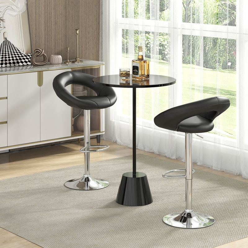 Deaisha Swivel Upholstered Adjustable Height Bar Stool