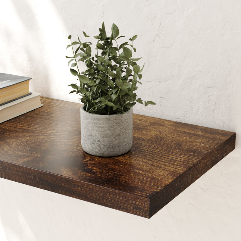  12 Inch Deep Floating Shelf, 30 x12 Inch Large Wall Mounted Shelf for Kitchen, Bathroom, Living Room, Rustic Brown (1 Pack)