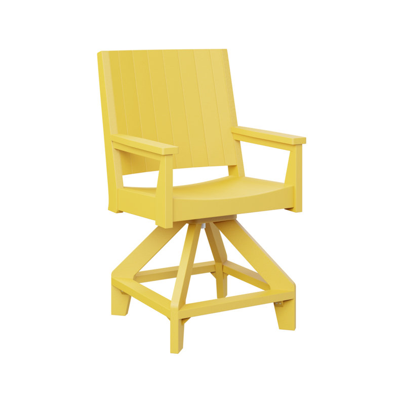 Chaise de jardin berlinoise berlinoise à motif de chat tropical, Jaune soleil levant, 21.5"