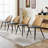 Upholstered Seat Dining Chair With Rattan Back(Set Of 4)-2042356579