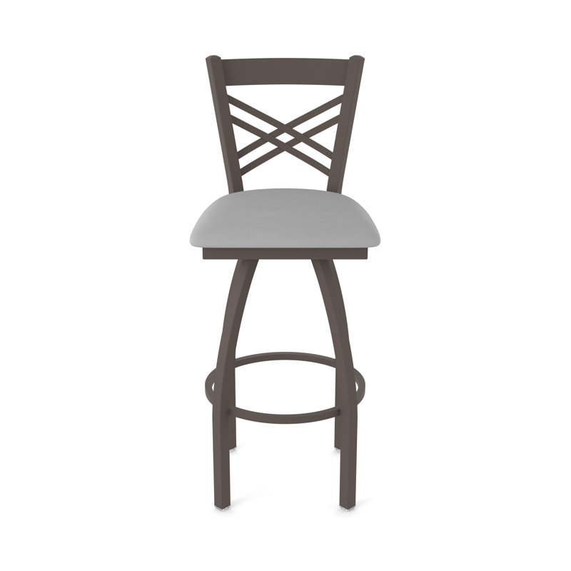 820 Catalina Swivel Stool, Bronze, Vinyl-Canter Folkstone Gray, Extra Tall (36" Seat Height)