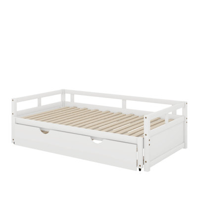 Twin Wooden Daybed With Trundle,Extending Daybed With Trundle