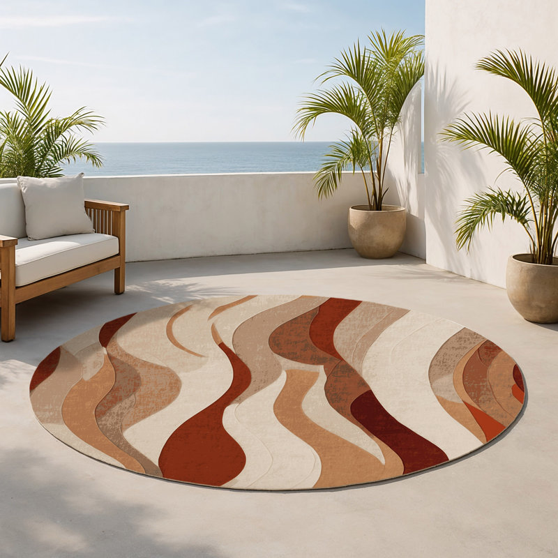 Tapis intérieur et extérieur Dune Serenade, Rond 5 pi