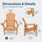Pakkdiarie Set of 8 HDPE Stackable Adirondack Chairs with Cup Holders, All-Weather Outdoor Patio Chairs-125352978