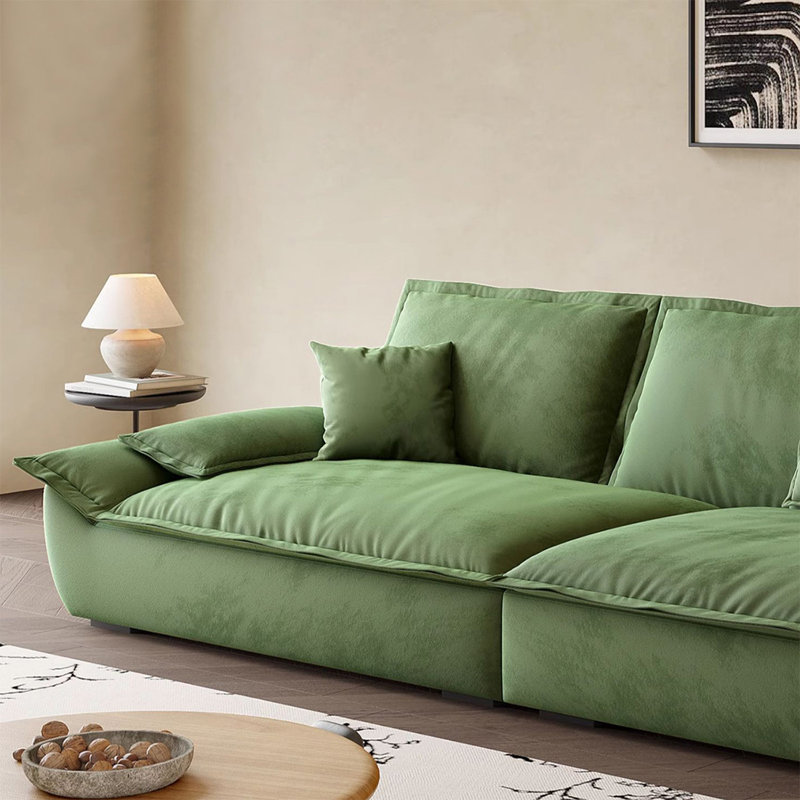 Coussin modulaire vert 100% polyester, H 31,5 po x l 102,36 po x P 47,24 po, Vert