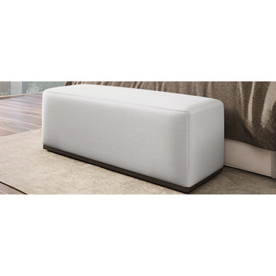 Rectangle de couleur blanche avec composition de bois et de tissu, 46,66 pouces de long, 18,99 de large, 18,92 de haut, 33,09 livres, style élégant, sensation d'assise confortable, fonctions diverses et robustes,