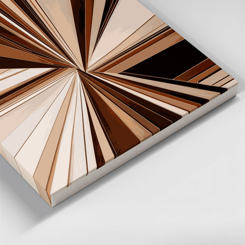 «Geometric Abstraction 85», art mural sur toile beige, H 12 po x l 18 po