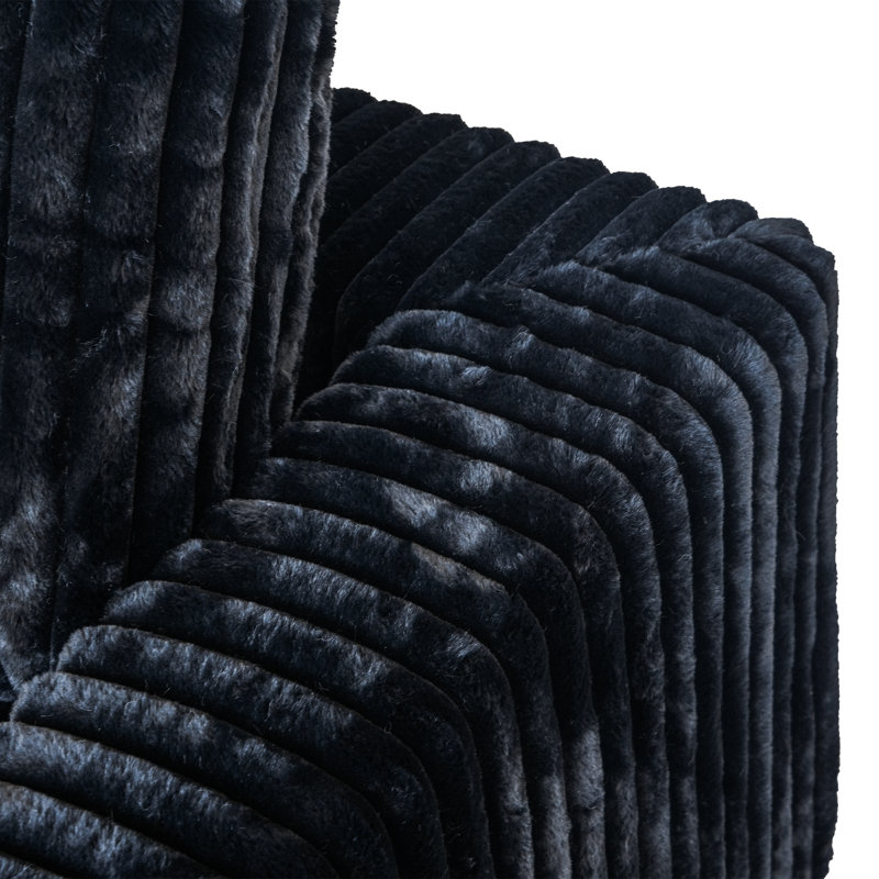 Canapé modulaire réversible en U 10 pièces 10 pièces, Similifourrure noire