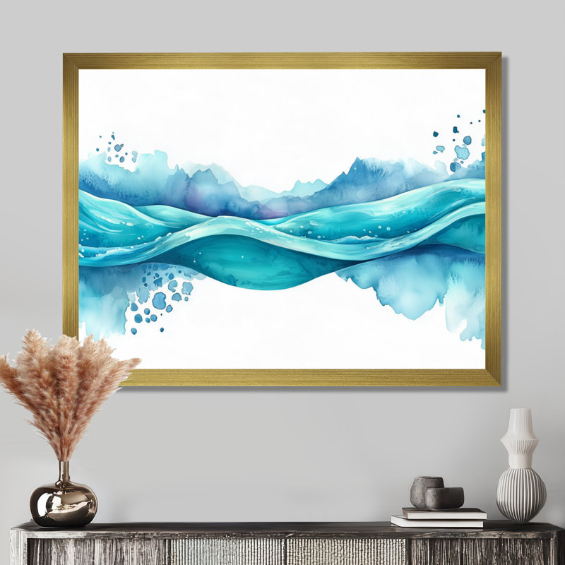 Onald - Abstract Wall Art, Cadre simple, H 12 po x l 20 po, Gold