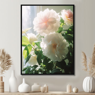 Floraison de fleurs de camélia blanc après-midi soleil - Camélia Wall Art Living Room