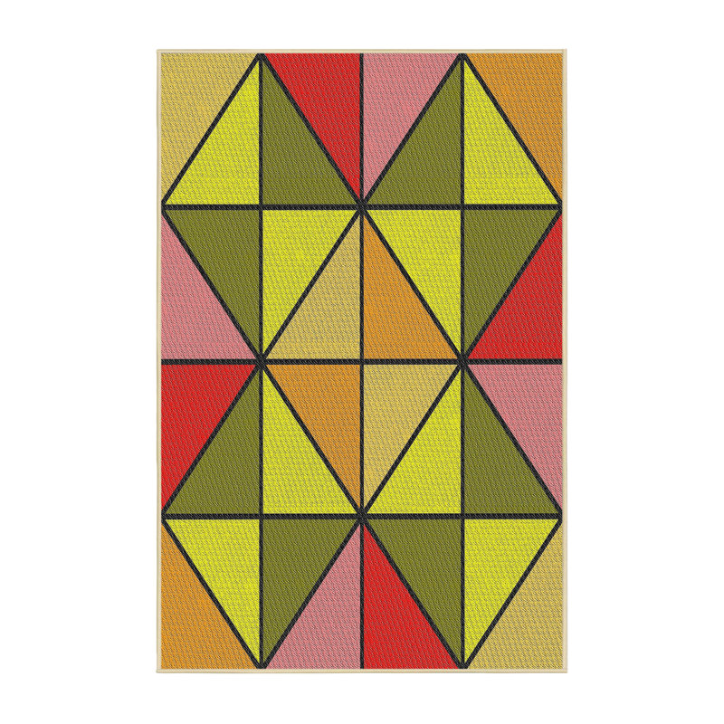 Tapis zone grise à motifs, Rectangle 5 pi x 7 pi