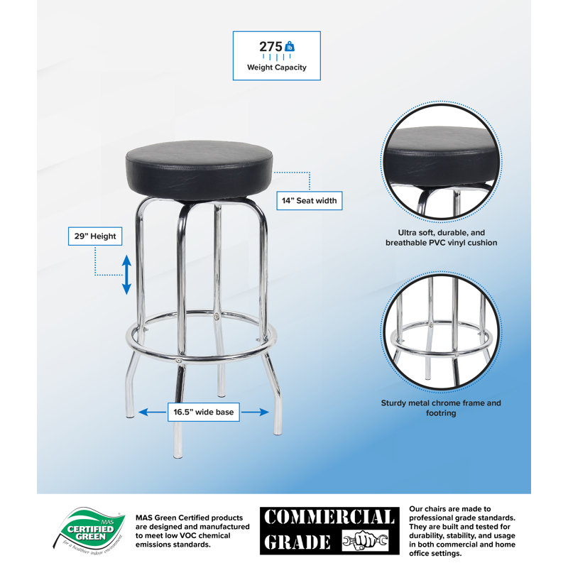 Parrino Upholstered Counter Stool with Steel Frame