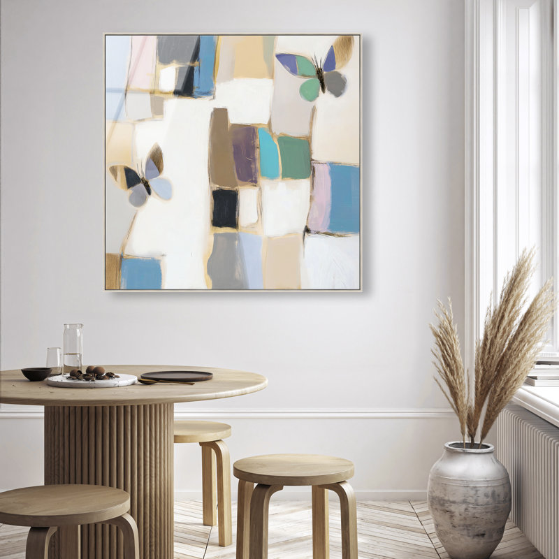 Bejewelled Butterflies High-Gloss Frameless Acrylic Glass Wall Art Abstract Print by Oliver Gal, Ready to Hang, 12 x 12