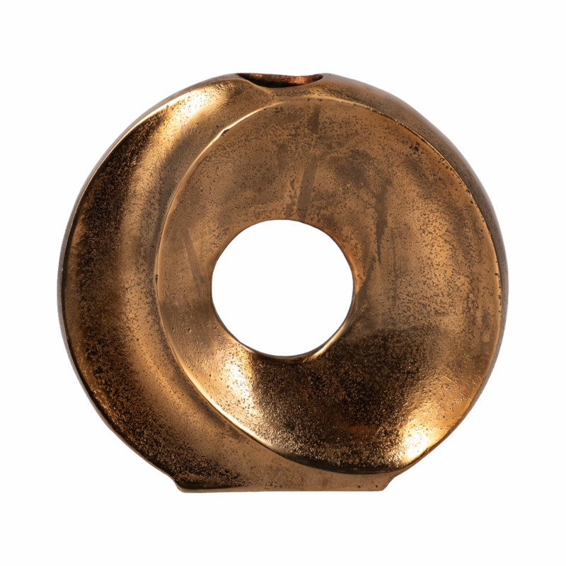 Ivy Bronx bronze Belvine, vase en métal, H 10 po x l 10 po x P 2 po