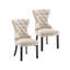 Chaise de salle à manger en velours avec pieds en bois d'hévéa Gislene-941282242-1006113025