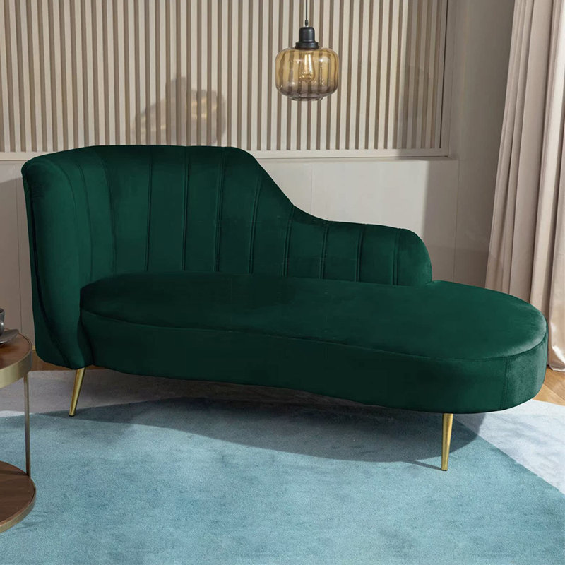Chaise longue élégante, simple, moderne et créative, Atrovirens, Orienté à gauche (vu de face)