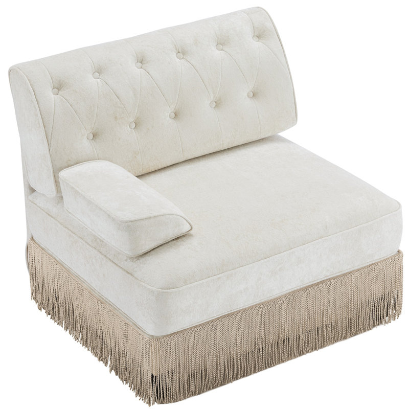 Canapé en velours LSF - beige, Beige, Équilibrage de la main droite